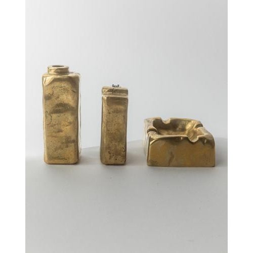 Vintage Brutalist Bronze Desk Set, 1960s, Set of 3 For Sale - Image 6 of 11