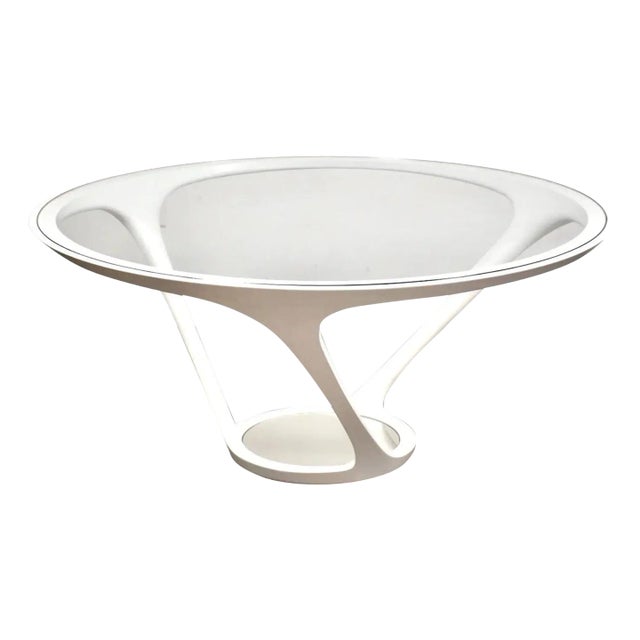 Roche Bobois Round Glass & Steel Dining Table For Sale