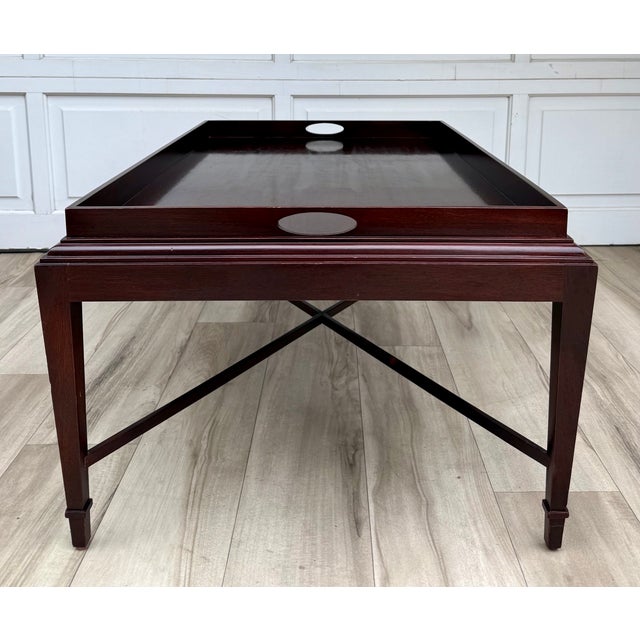 Barbara Barry for Baker Mahogany Gallery Tray Top Coffee Table For Sale - Image 13 of 16
