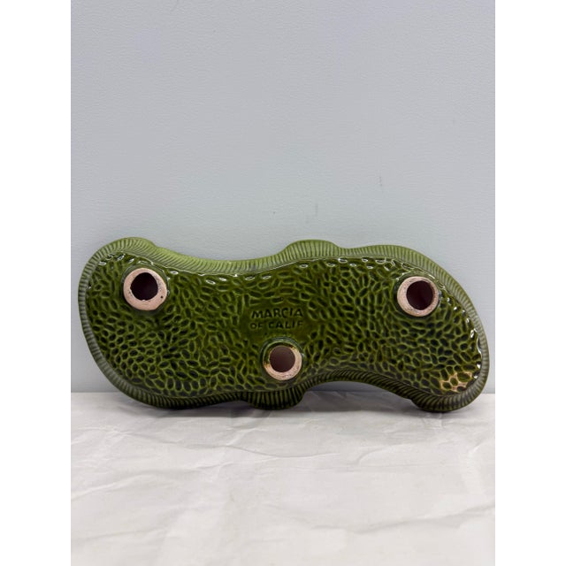 Olive Vintage Marcia of California Sculptural Green Ashtray For Sale - Image 8 of 11