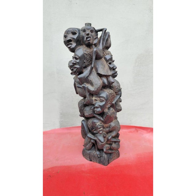 Wood Makonde Family Tree of Life in Carved Ebony, 1950s For Sale - Image 7 of 7