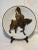 Decorative China on stand. Golden figure on horse. Vintage Showroom Sample/