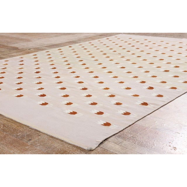 Beige Vintage Indian Dhurrie Rug, 05'00 X 08'08 For Sale - Image 8 of 10