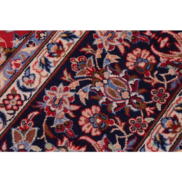 Textile Shabby Chic Antique Red/Blue Wool Rug - 9'3'' X 13'8'' For Sale - Image 7 of 10