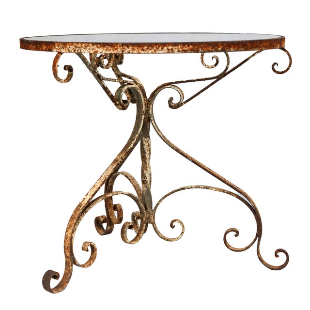 Shabby Chic Antique Low Iron Garden Table For Sale - Image 3 of 6
