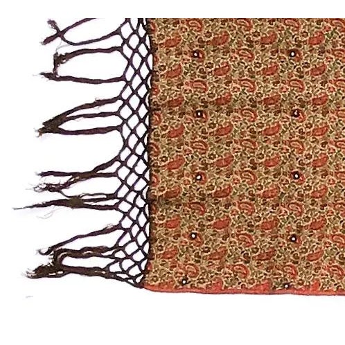 Hand Loomed African Sequined Paisley Table or Chair Throw For Sale - Image 9 of 13