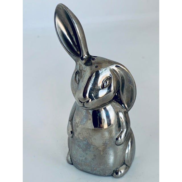 Godinger Late 20th Century Vintage Godinger Silverplate Rabbit, Bunny Salt & Pepper Shakers- A Pair For Sale - Image 4 of 11