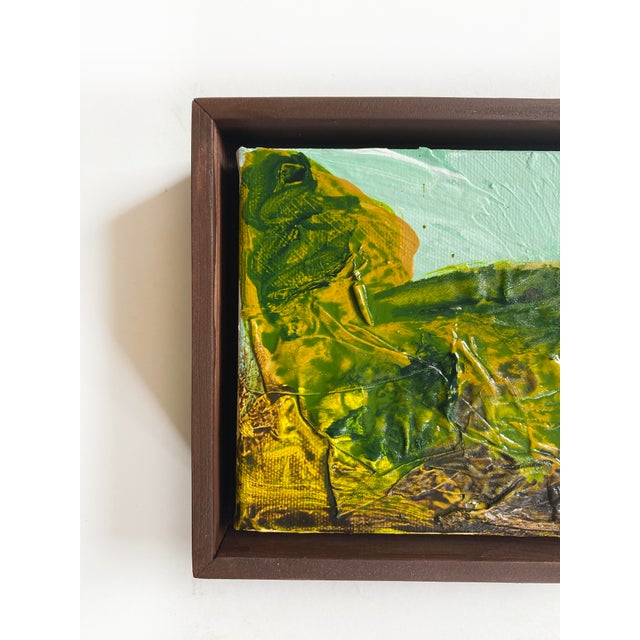Wood "Fields" Set of 2 Framed Mini Paintings by Jessalin Beutler For Sale - Image 7 of 7