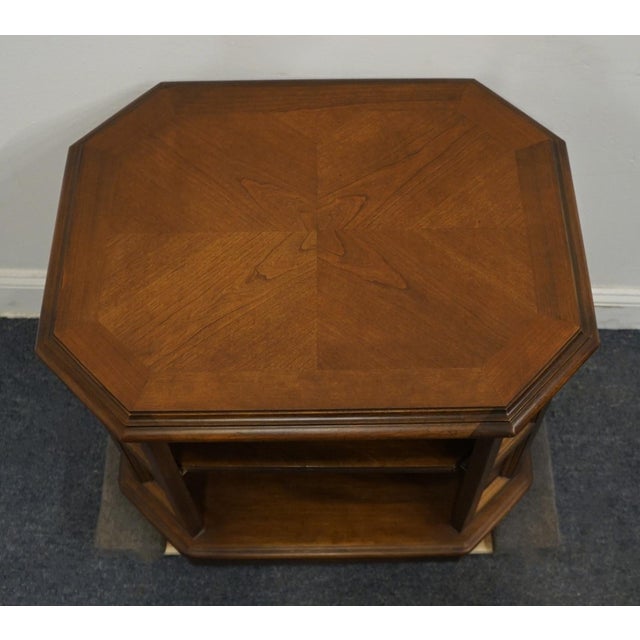 Late 20th Century Ethan Allen Classic Manor Collection Solid Maple 26x21" Tiered Accent End Table 15-8675 For Sale - Image 5 of 10