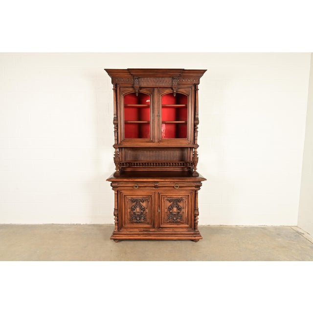 A gorgeous antique French Renaissance Revival sideboard hutch or bar cabinet In the manner of Alexander Roux France, Circa...