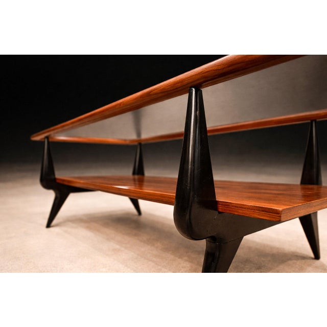 Wood Brazilian Mid-Century Modern Coffee Table in Caviúna & Glass by Fratte, 1950s For Sale - Image 7 of 14
