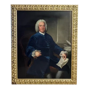 Circle of Jean Baptiste Van Loo, Large 18th Century English Portrait Painting of an Aristocrat