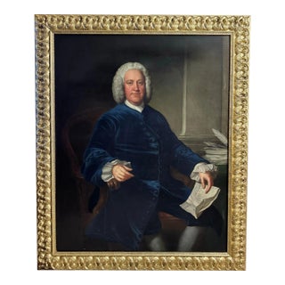 Circle of Thomas Hudson, Large 18th Century English Portrait Painting of an Aristocrat For Sale