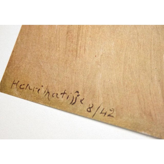 1940s 1940s Modern Henri Matisse Limited Edition Signed “...a La Robe Bleue" Lithograph W/Frame For Sale - Image 5 of 7