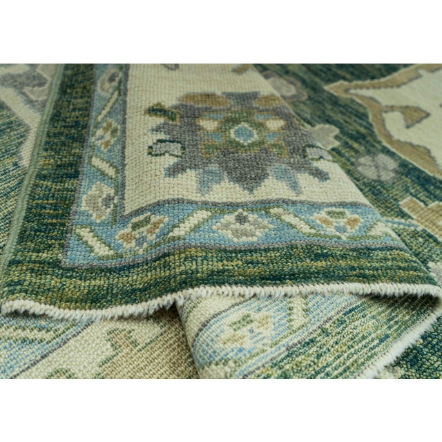 Green Turkish Oushak Rug 9'4" x 12'4" #20102 For Sale - Image 8 of 8