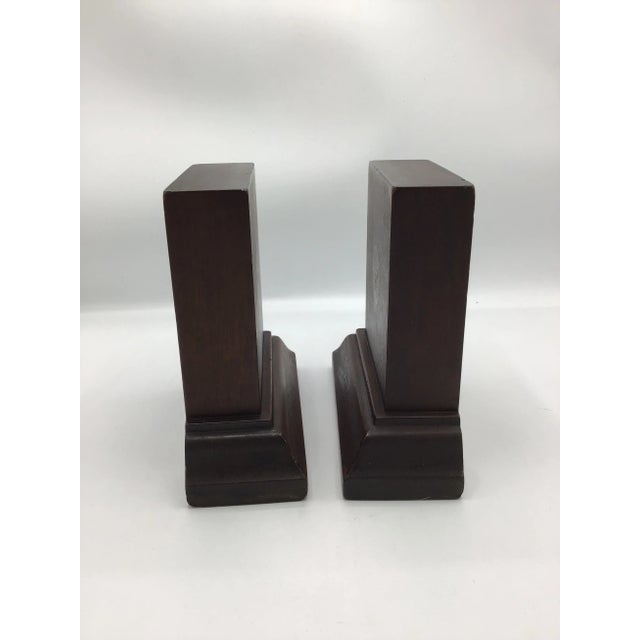 1930s Antique Mahogany Inlay Bookends Hepplewhite Style - Pair For Sale - Image 5 of 12
