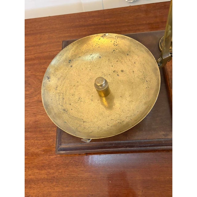 Antique Victorian Apothecary Balance Scales in Brass and Mahogany with Weights from Day & Millward, 1880, Set of 10 For Sale - Image 11 of 14
