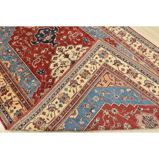 Fine Kazak Rug 5’9” X 9’4” Red Wool Traditional Hand-Knotted Carpet For Sale - Image 14 of 15