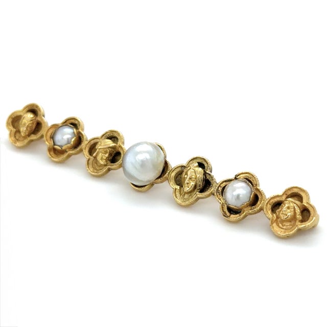 Traditional Early 20th Century Jules and Louis Wièse, Renaissance Revival, Gold and Pearl Brooch, 18k For Sale - Image 3 of 11