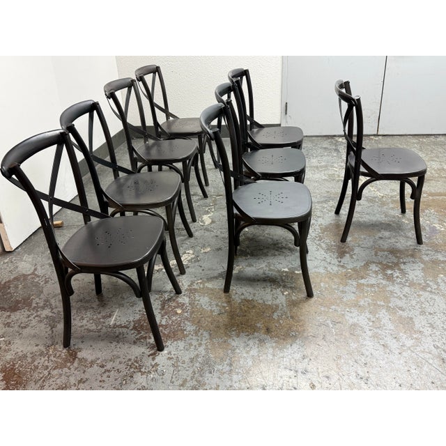 Restoration Hardware Restoration Hardware Metal Madeleine Side Chairs, Set of Eight For Sale - Image 4 of 12