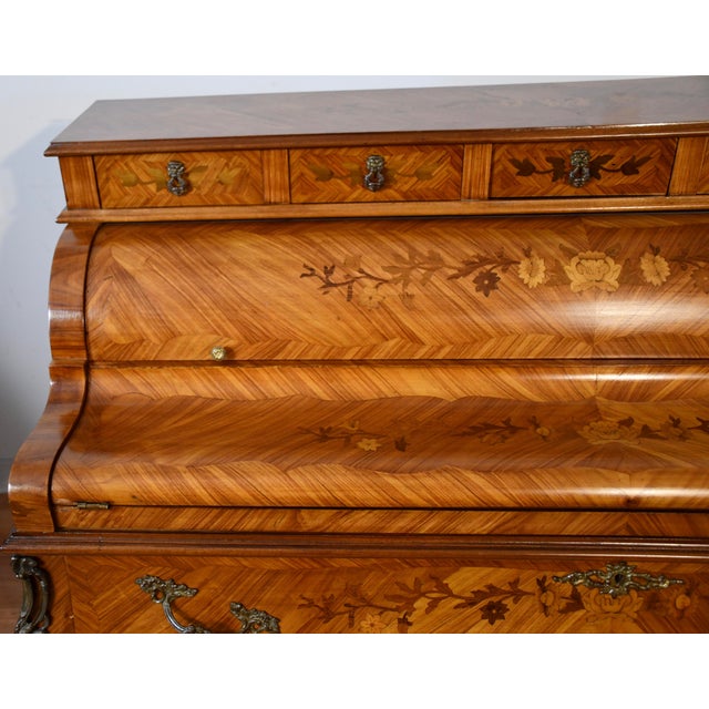 We are pleased to offer this beautiful French Louis XV Cylinder desk, from the 1930s. This desk is made of Satinwood...