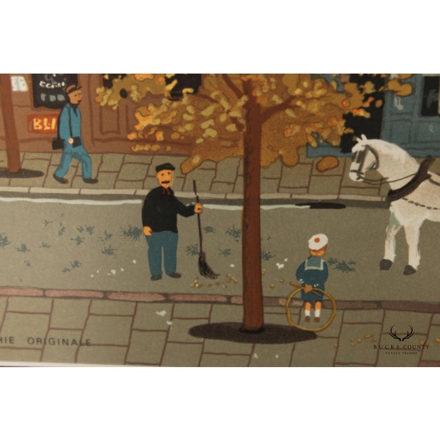 Glass Michel Delacroix 'Marchand de Farine' Framed Numbered Lithograph For Sale - Image 7 of 18