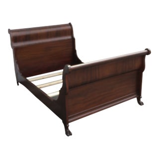 Early 1900s Claw Feet Victoria Mahogany Full Size Bed 6043 For Sale