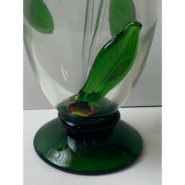 Art Nouveau Set of 3, Murano Style Hand Blown Vase With Swizzle Sticks For Sale - Image 3 of 10