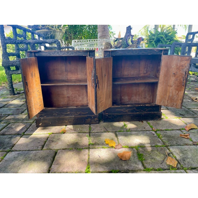 Chinese Antique Chinese Lacquered Cabinets – Possibly 18th/19th Century For Sale - Image 3 of 14
