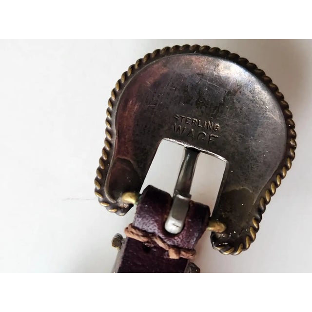 1970s Western Watch Sterling Silver Leather Band For Sale - Image 13 of 18