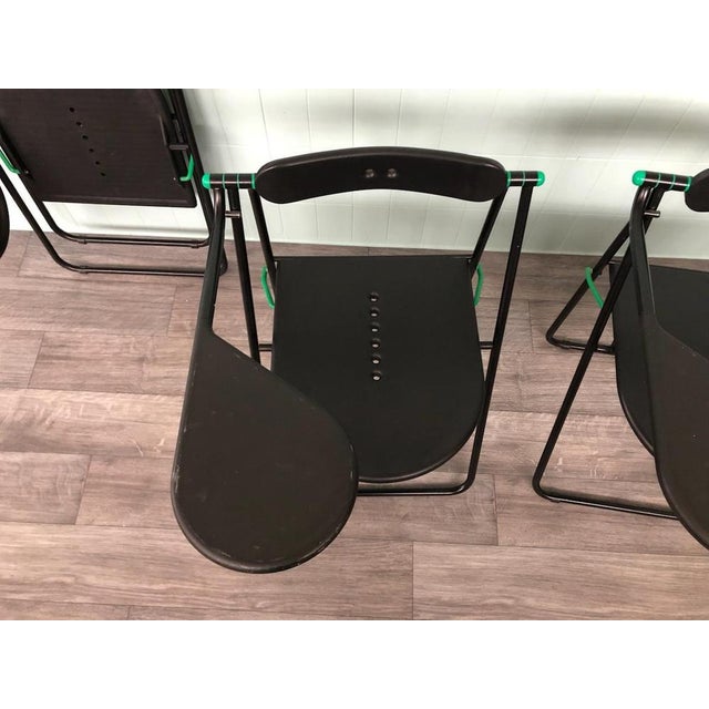 Vintage Italian Flap Chairs by Paolo Parigi, 1980s, Set of 3 For Sale - Image 12 of 18