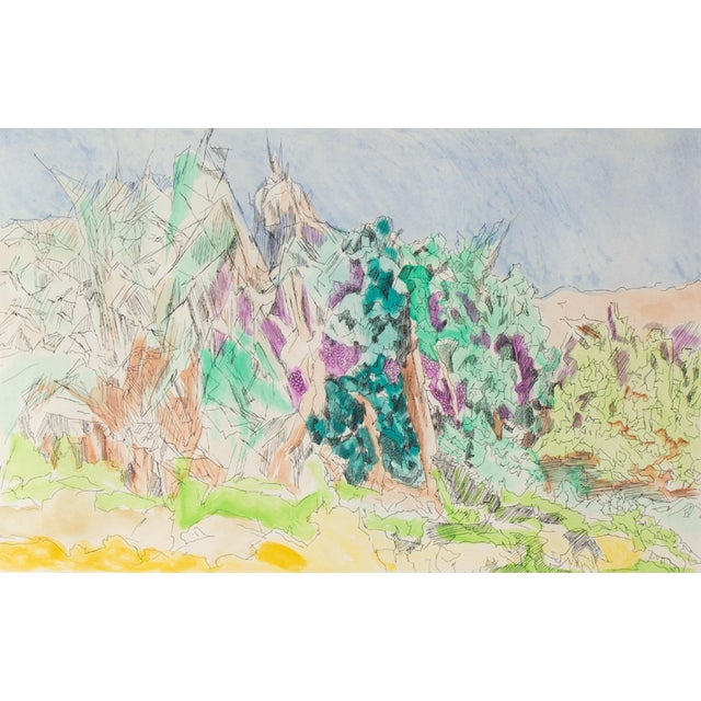 A 1962 etching, from a series titled "Les Travaux et les Jours (Works and Days)," by the French artist Jacques Villon...