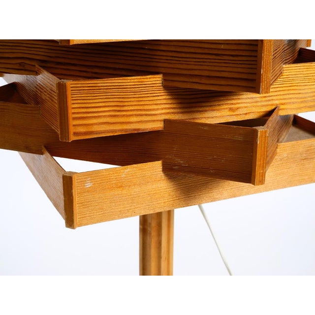 Large Scandinavian Pine Veneer Floor or Table Lamp, 1960s For Sale - Image 10 of 18