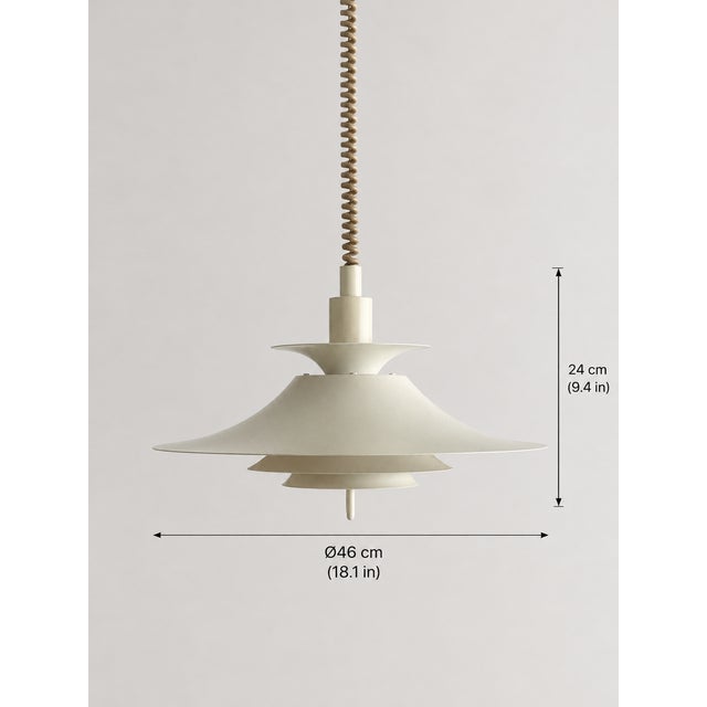 1970s Vintage Danish Tiered Rise and Fall Pendant Lamp from Frandsen, 1970s For Sale - Image 5 of 11