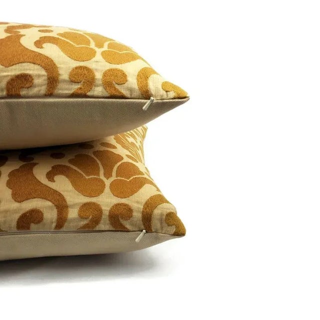 Not Yet Made - Made To Order Hodsoll McKenzie Isolde in Dark Gold Embroidered Pillow Cover For Sale - Image 5 of 7