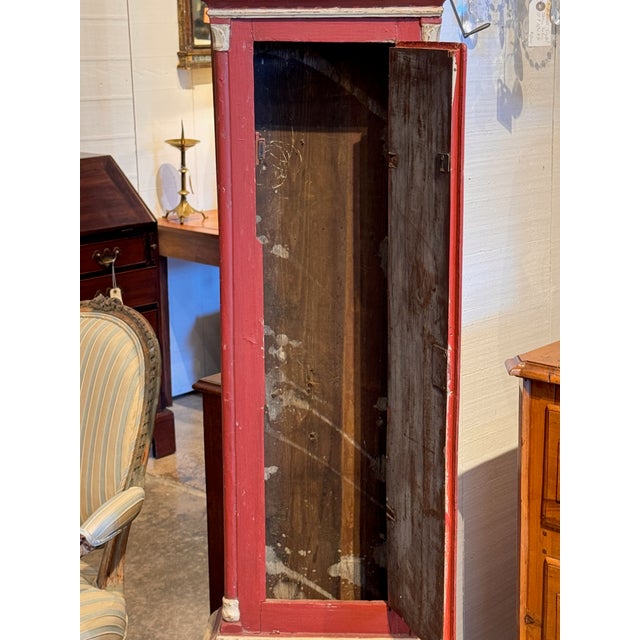 Red 19th Century Swedish Tall Clock With Red Painted Case For Sale - Image 8 of 18
