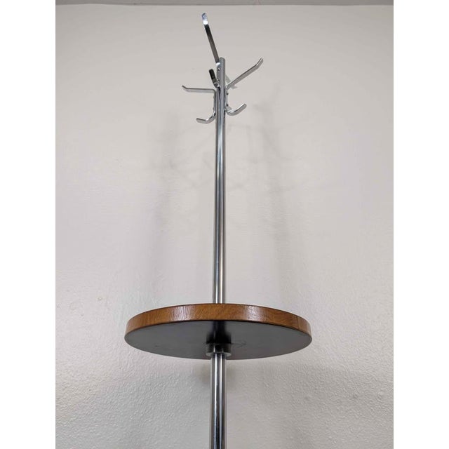 1960s MCM Bauhaus Style Chrome & Rosewood Coat Rack Hanger For Sale - Image 4 of 8