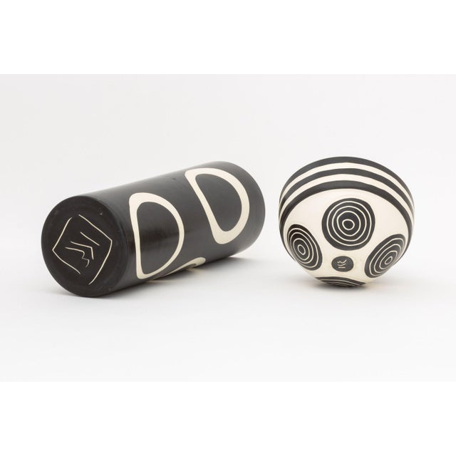 Ken Edwards Two Black and White Art Pottery Vessels For Sale - Image 14 of 16