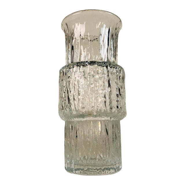 1960s Mid Century Modern Iittala Textured Glass Vase For Sale