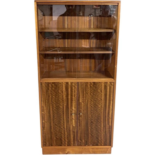 Wood Walnut and Teak Bookcases from Morris of Glasgow, Set of 2 For Sale - Image 7 of 11