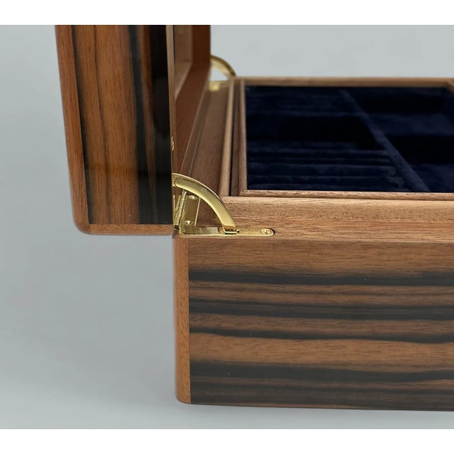 Mahogany Wood Vintage Handmade Jewelry Casket Box Manning of Ireland Irish New For Sale - Image 9 of 10