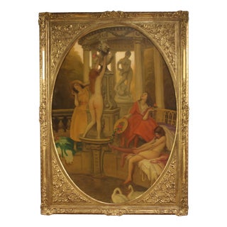 A. Protti, the Swans, 1930, Oil on Canvas For Sale