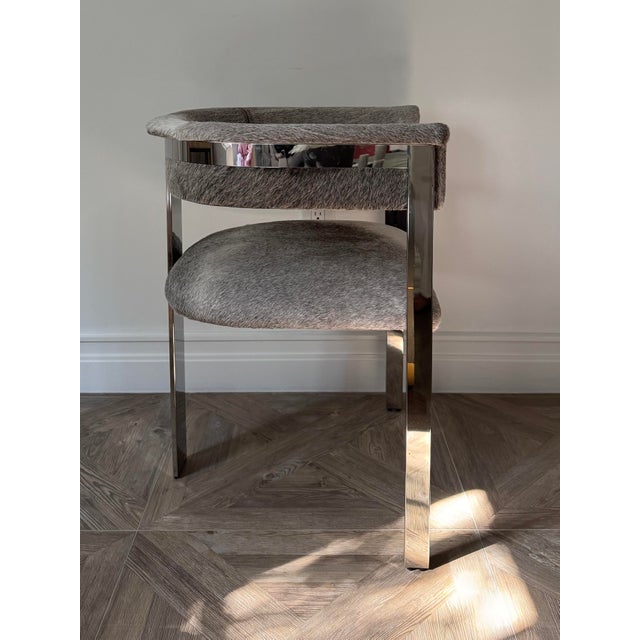 2020s Darcy Hide Chair Nickel For Sale - Image 5 of 5
