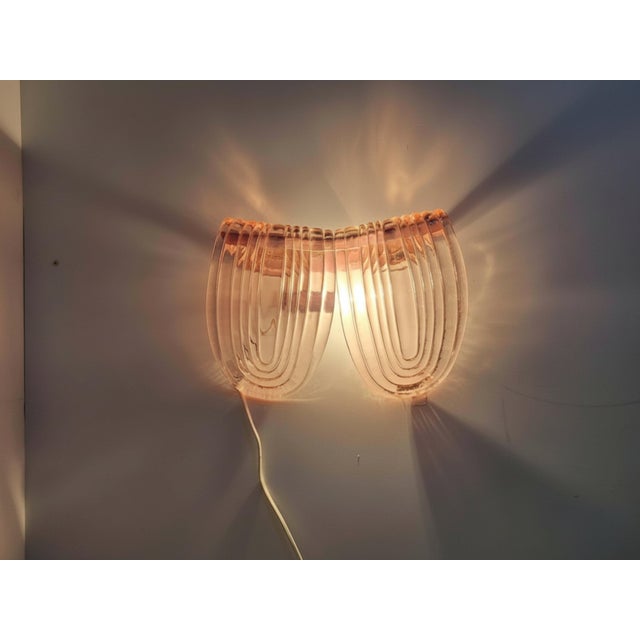 1940s Art Deco Style Pink Murano Glass Wall Lamps, 1940s, Set of 2 For Sale - Image 5 of 11