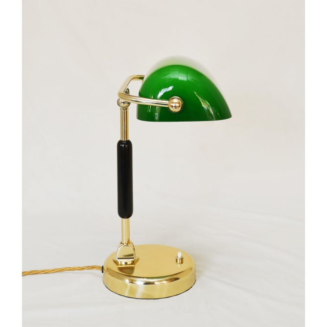 Brass and Glass Office Lamp, 1920s For Sale - Image 3 of 15