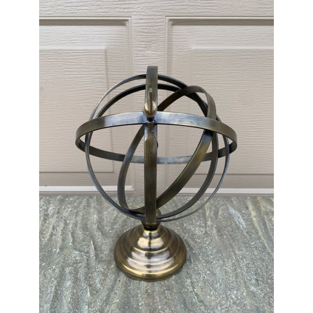 Brass Late 20th Century French Country Brass Garden Armillary Sundial For Sale - Image 8 of 11