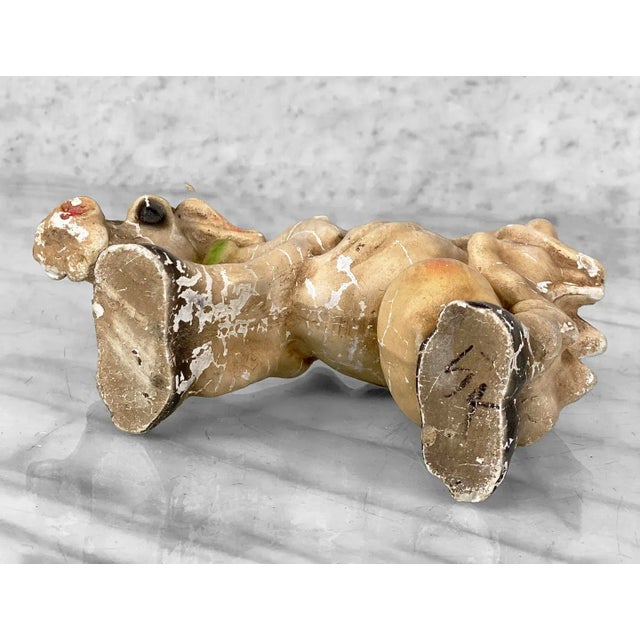 White Vintage Traditional Farmhouse Chalkware Milking Cow Sculpture For Sale - Image 8 of 9