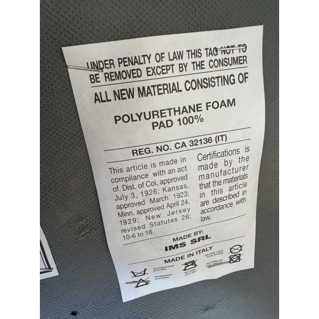 Modern Late 20th Century Italian Dining Chairs by Ims SRL - Teak & Dark Blue Wool - Set of 4 For Sale - Image 3 of 10