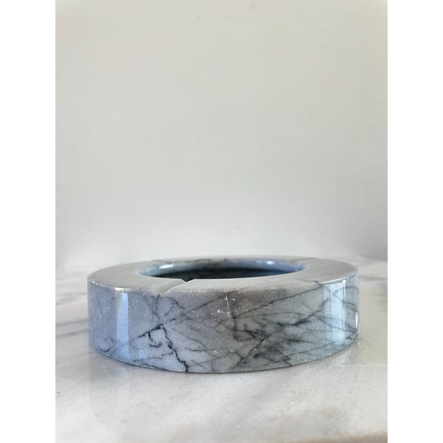 Mid-Century Modern Vintage Modernist Light Gray Marble Cylinder Catchall/Ashtray For Sale - Image 3 of 8