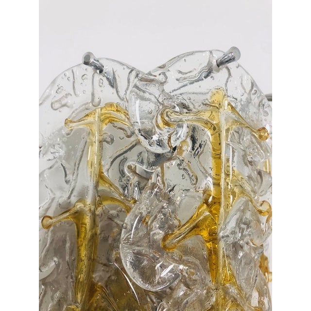 Mid-Century Modern Italian Murano Leaf Glass Wall Sconces from Mazzega, 1970s, Set of 6 For Sale - Image 14 of 15